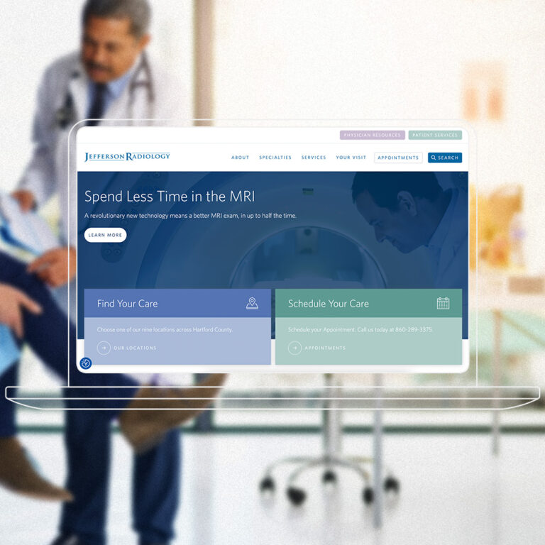 Featured image of the Jefferson Radiology website, highlighting its clean layout and user-friendly design.